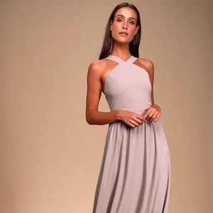 Lulus size medium taupe bridesmaid dress.